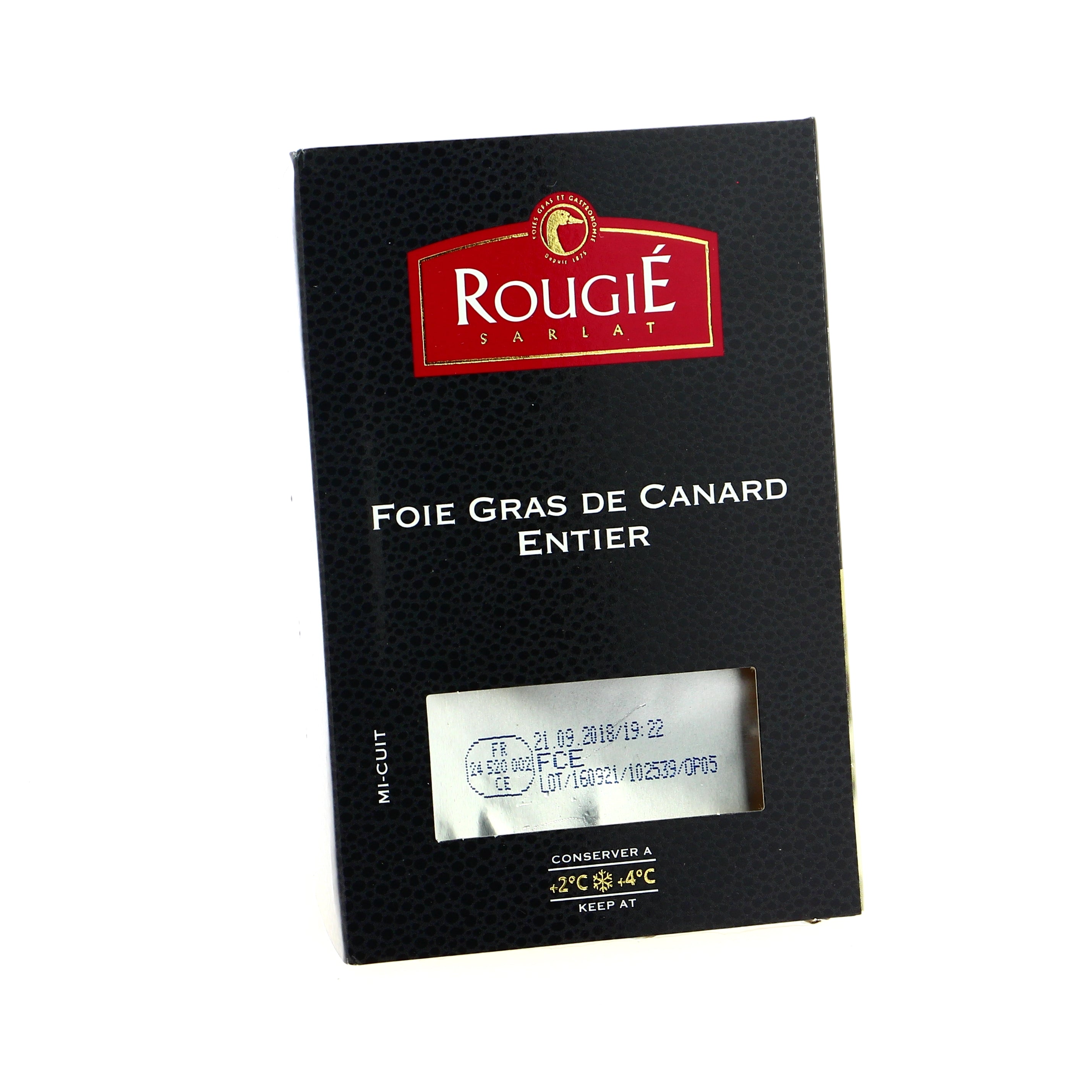 Foie gras de canard cru éveiné sélection extra gastronomie sous papier