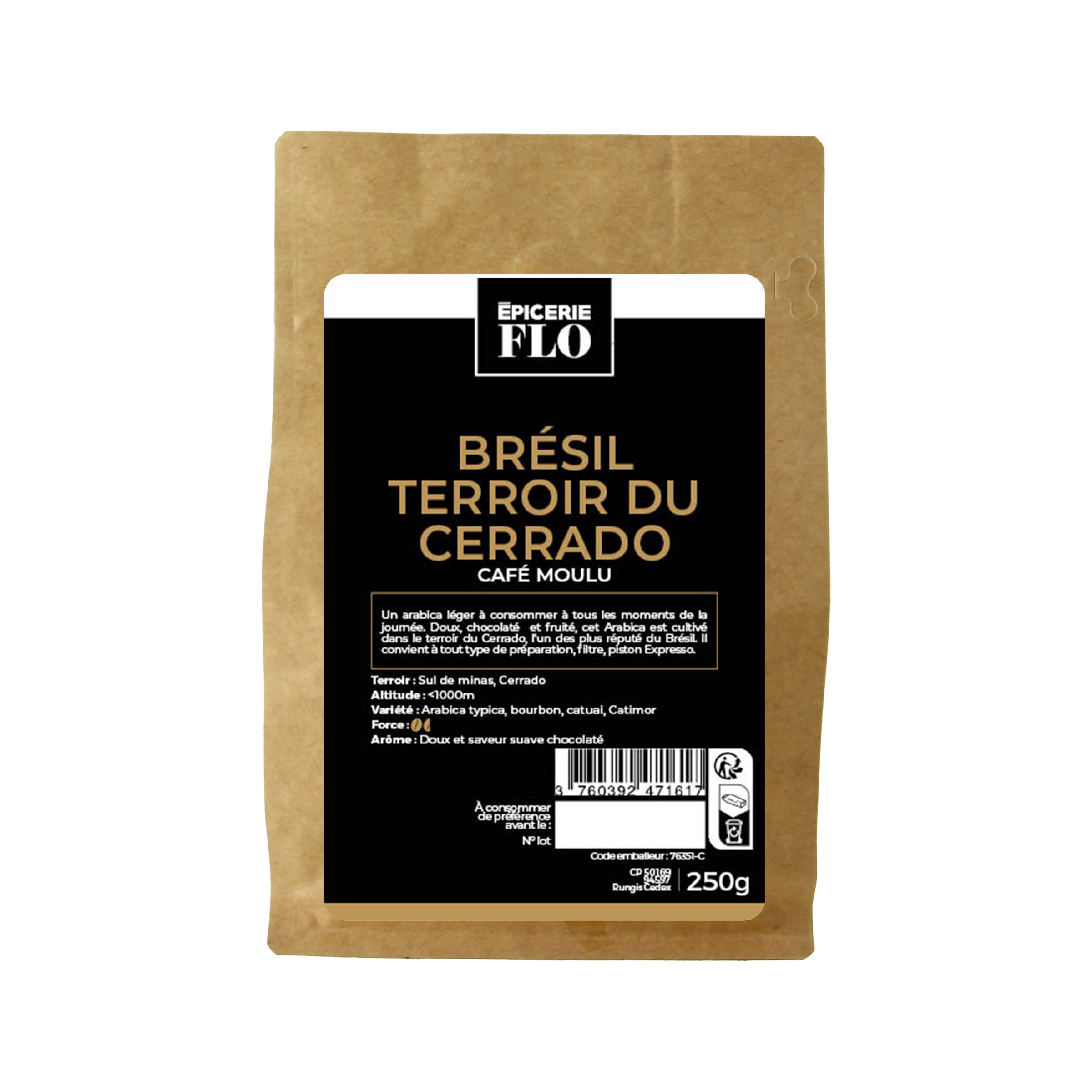 Café pure origine : Brésil moulu - 250g