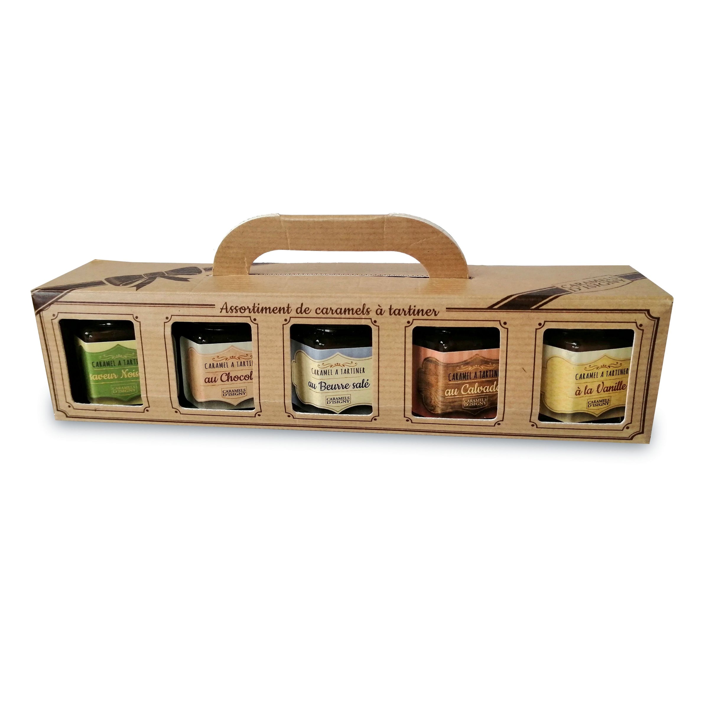 Assortiment de 5 mini crèmes de caramel à tartiner - 5x50g
