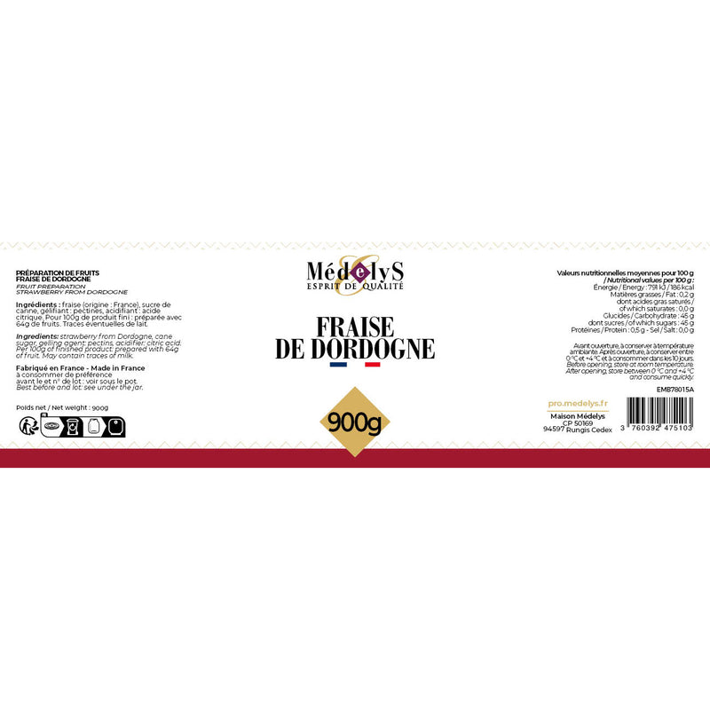 La Fraise de Dordogne : préparation de fruit - 900g