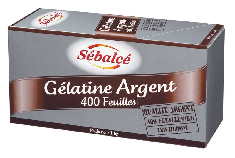 Gélatine Argent 180 bloom 400 feuilles - 1kg