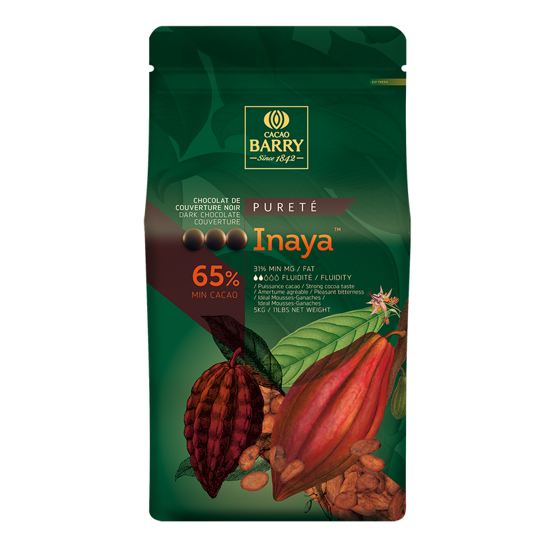 Chocolat de couverture noir Inaya 65% en pistoles - 5kg