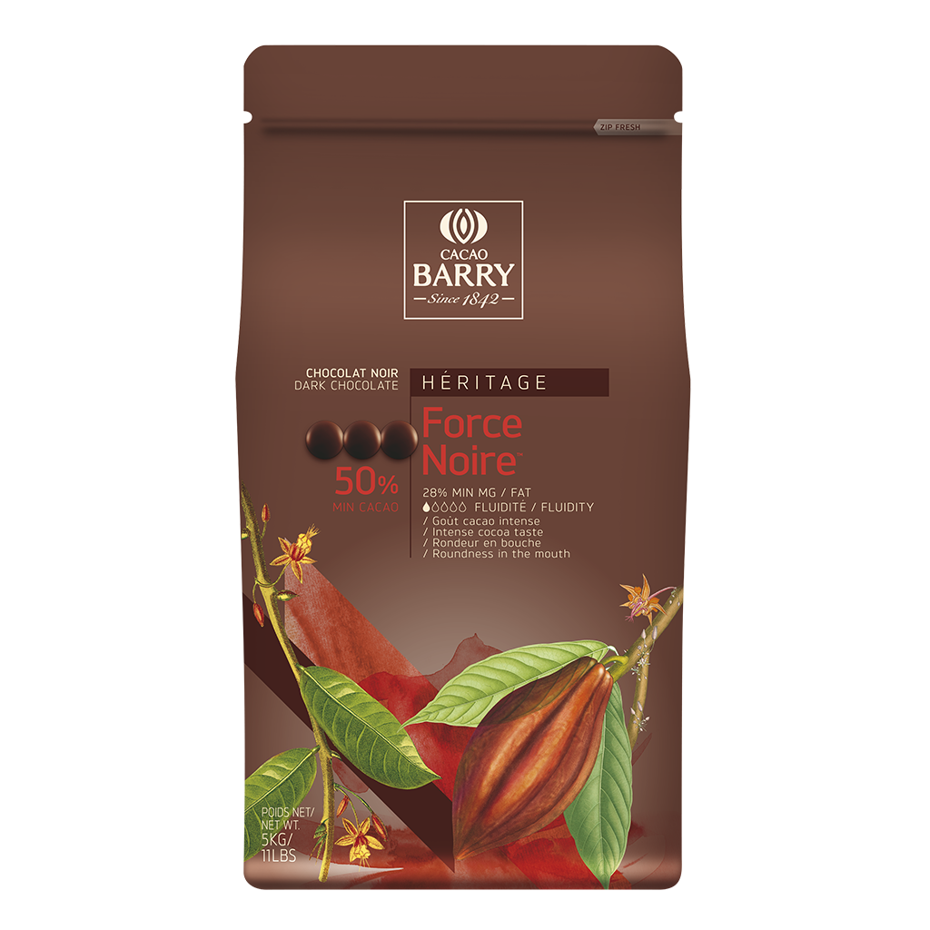 Chocolat de couverture noir Force noire 50% pistoles - 5kg