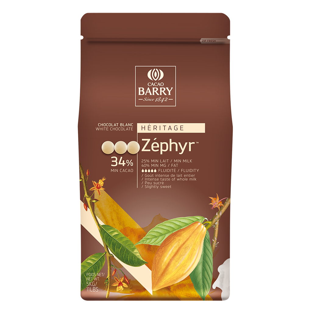 Chocolat de couverture blanc Zéphyr 34% pistoles - 5kg