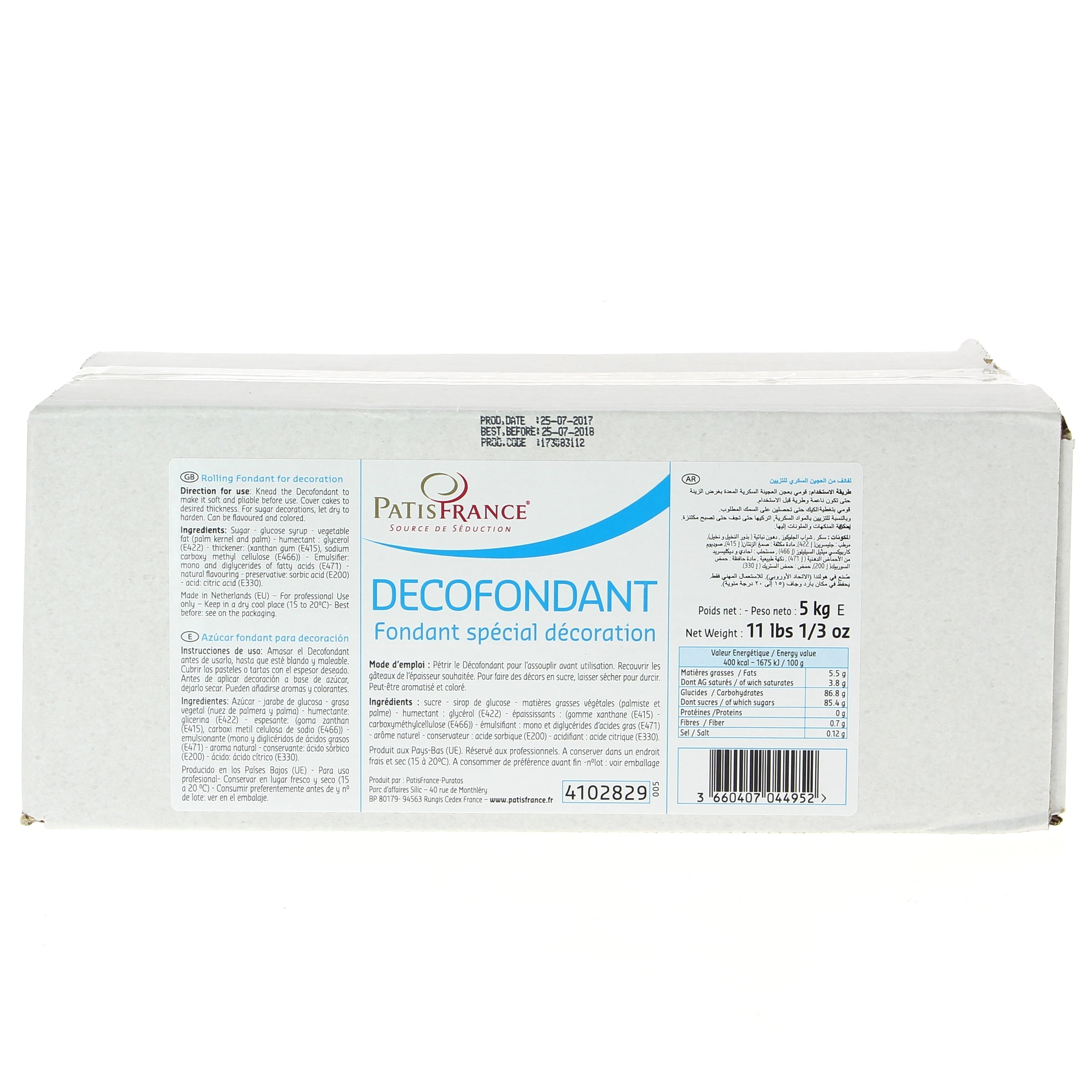 Pâte à sucre déco fondant - 5kg