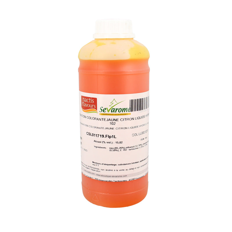 Colorant jaune citron hydrosoluble E102 - 1l