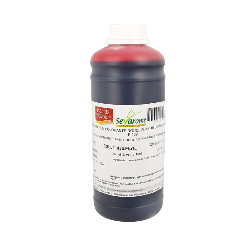 Colorant rouge fraise hydrosoluble E129 - 1l