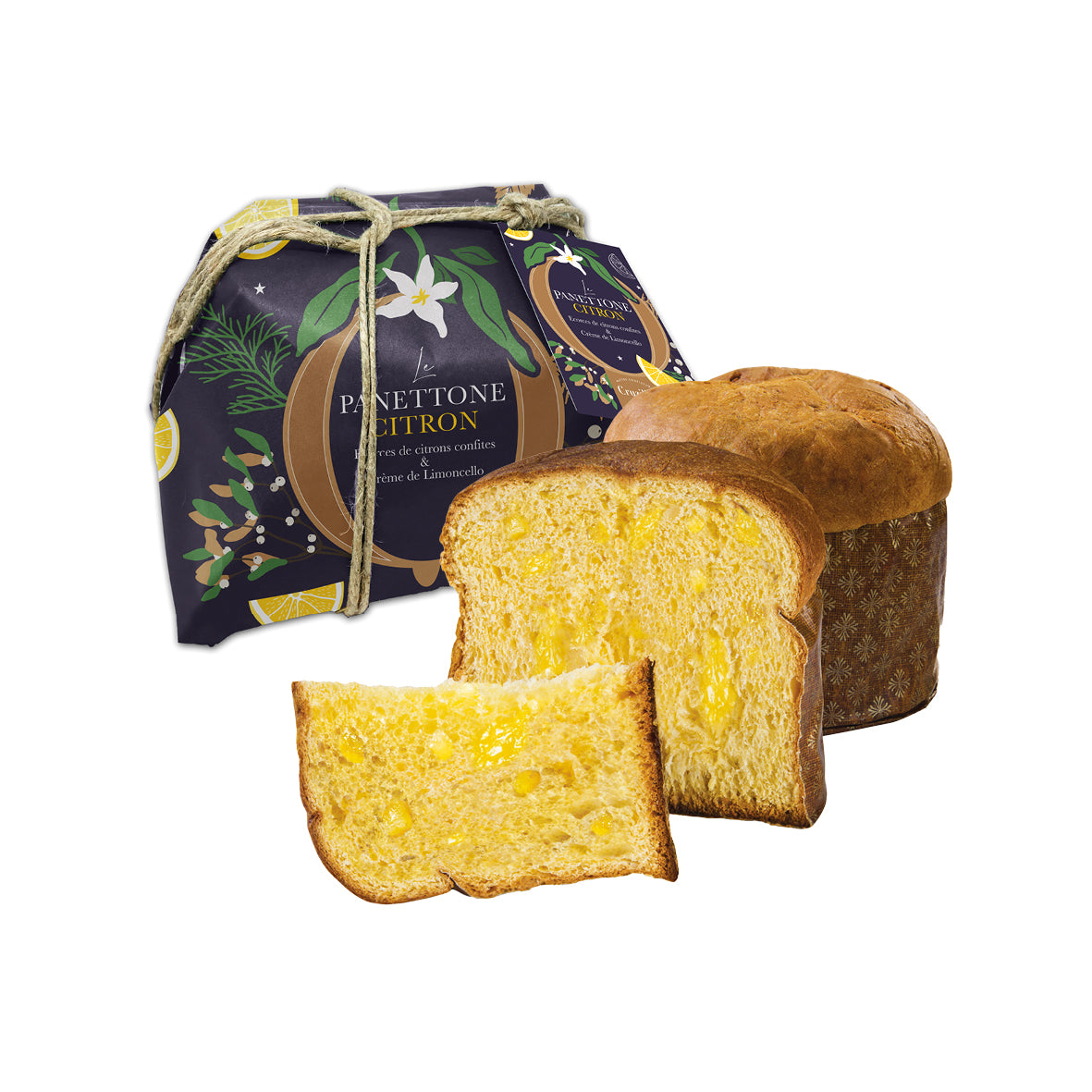 Panettone aux écorces de citrons confites et crème de limoncello - 750g