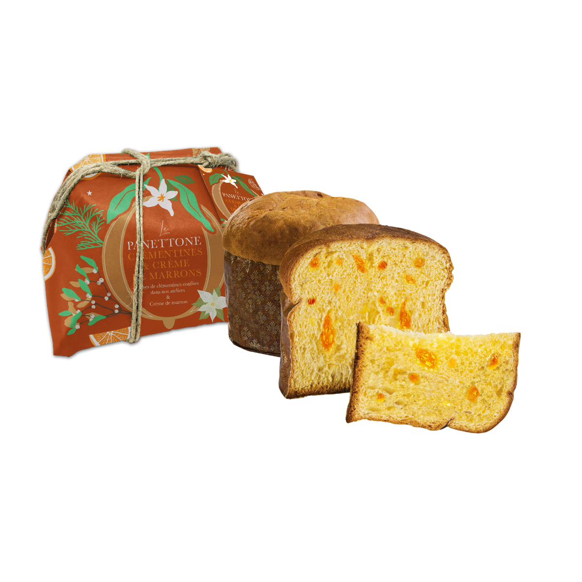 Panettone aux cubes de clémentines confites et crème de marrons - 750g
