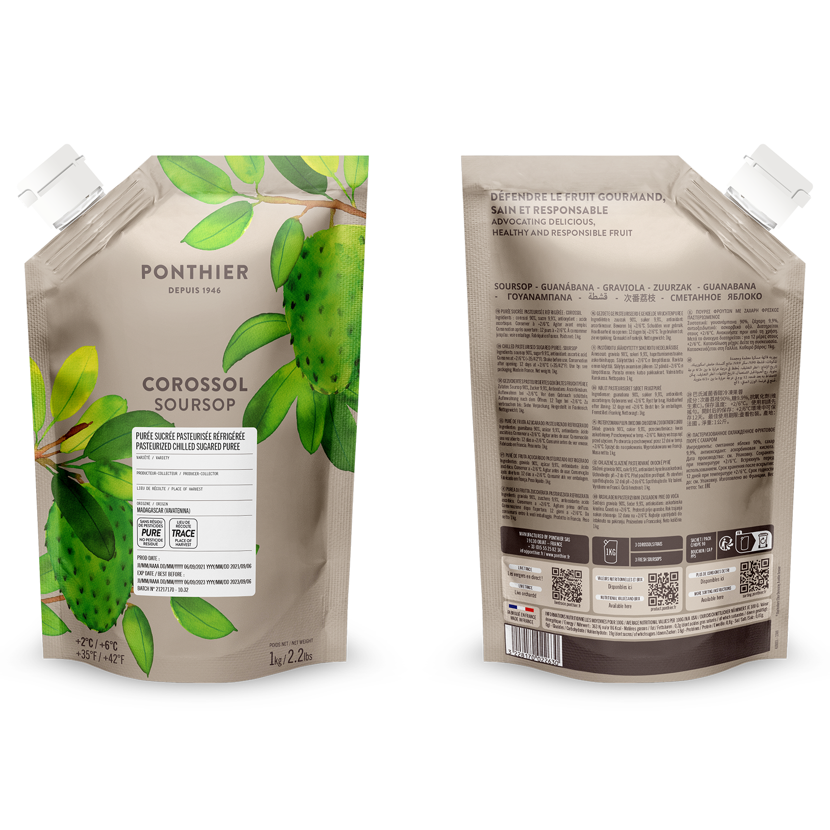 Purée de corossol réfrigérée - 1kg
