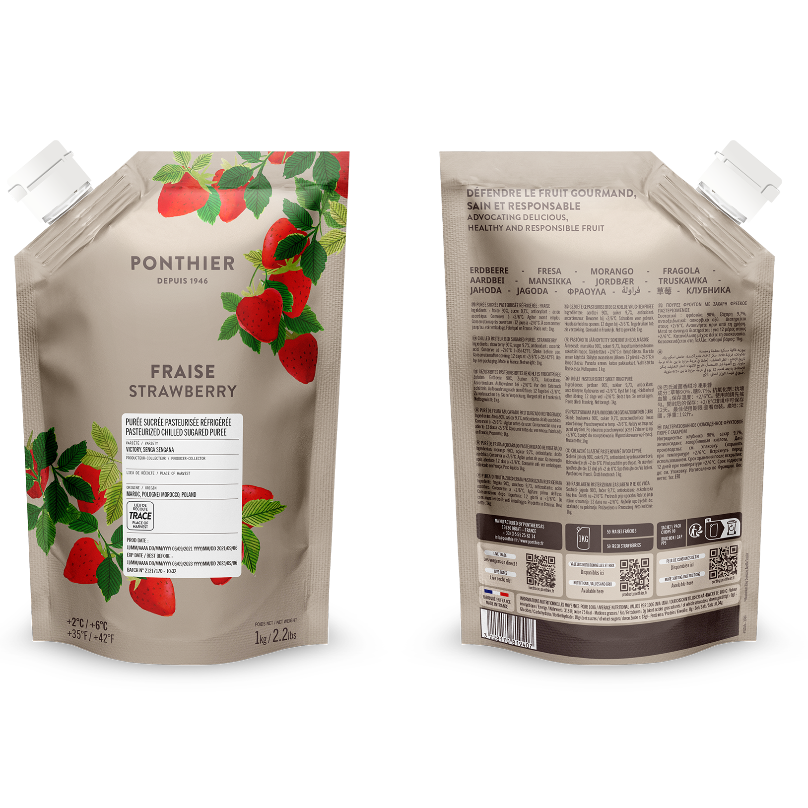 Purée de fraise - 1kg