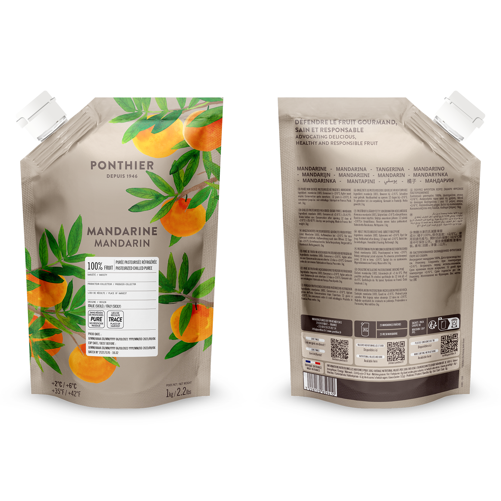 Purée de mandarine - 1kg