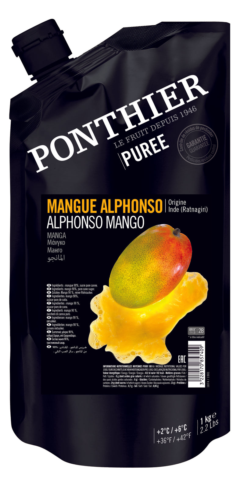 Purée de mangue alphonso - 1kg