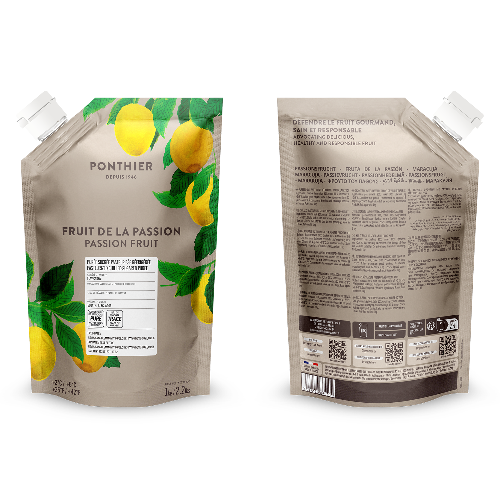 Purée de fruits de la passion - 1kg