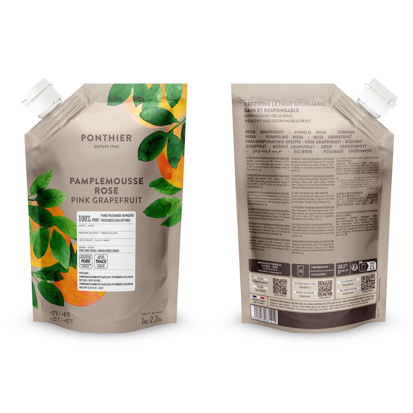 Purée de pamplemousse - 1kg