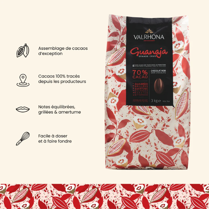 Dark Chocolate Couverture 70% Guanaja Beans - 3Kg