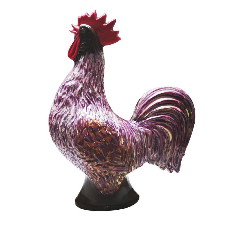 Coq décor faïence 56cm garni oeuf/friture - 2.2kg