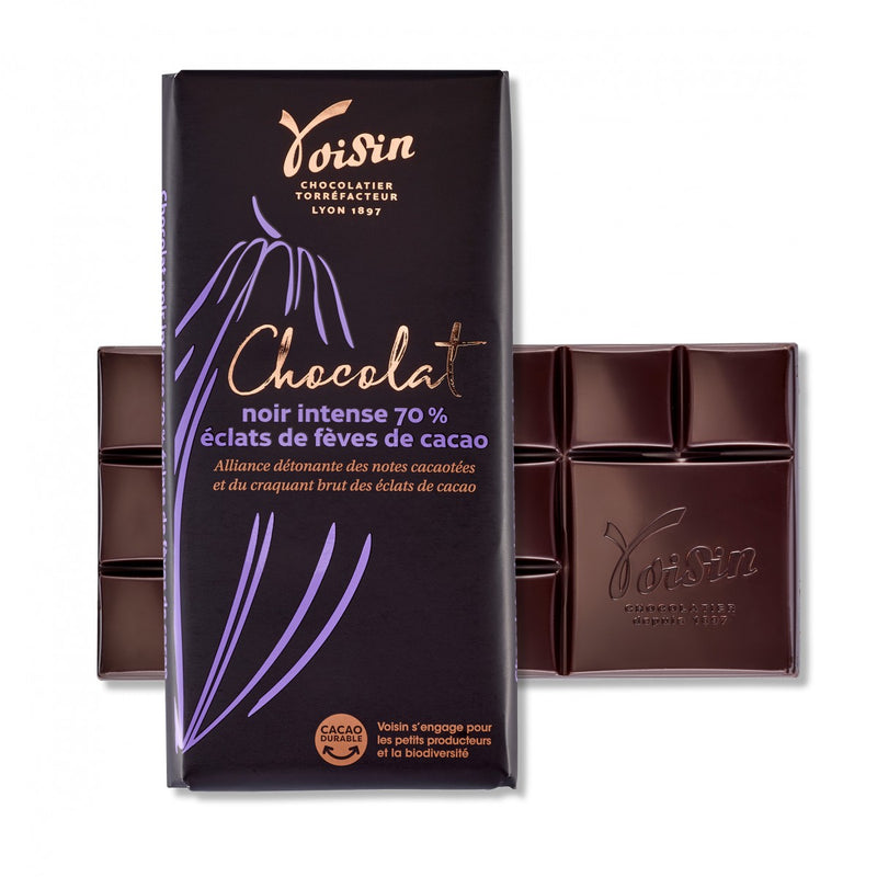 Intense Dark Chocolate Tablet And Bursts Of Cocoa Beans - 100G