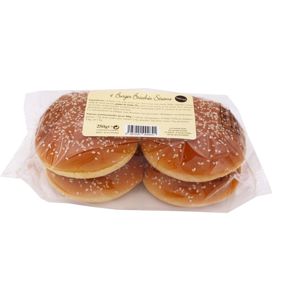 Bread Burger Sesame Brioche X4 - 250G