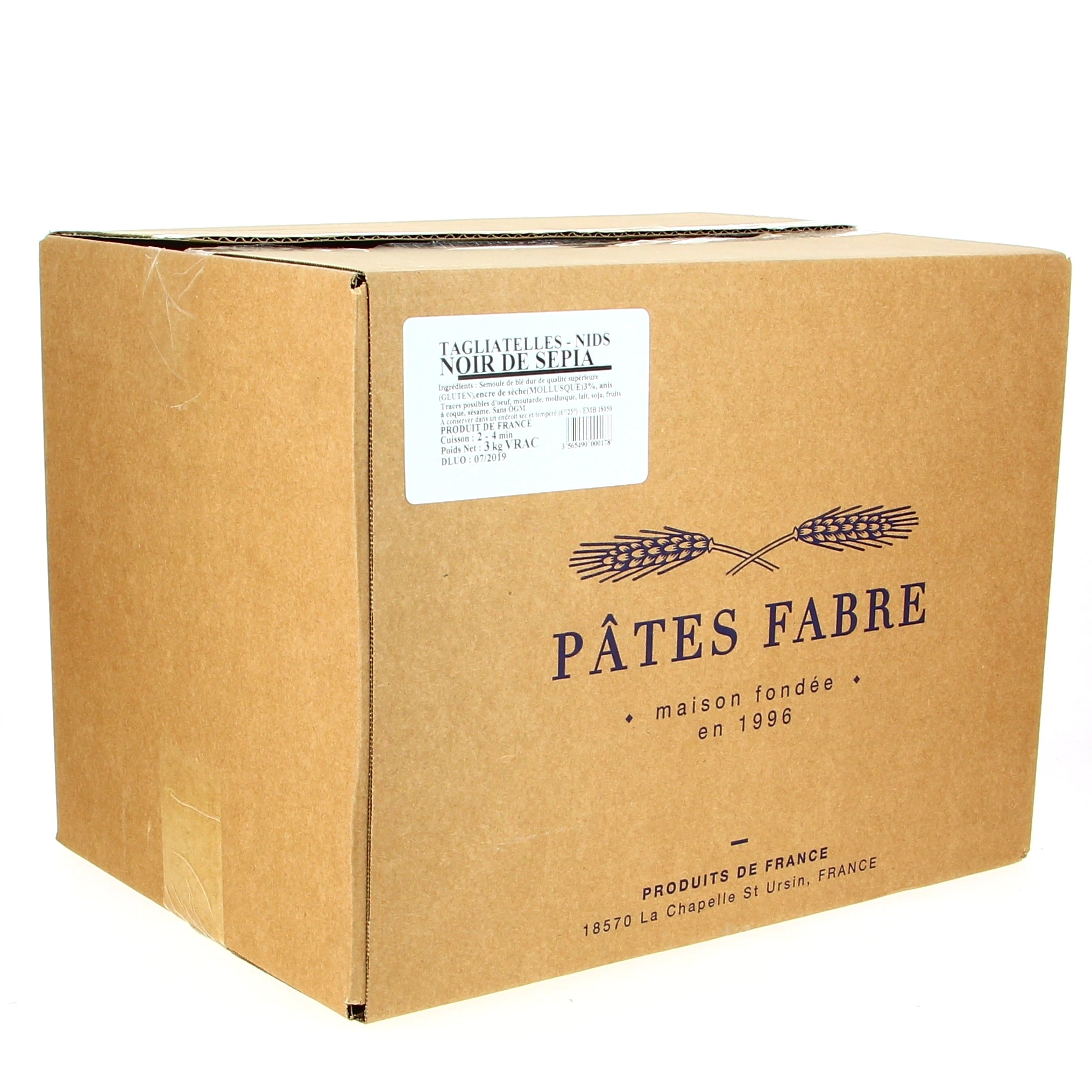 Tagliatelles noires sépia à l'encre de seiche - 3kg
