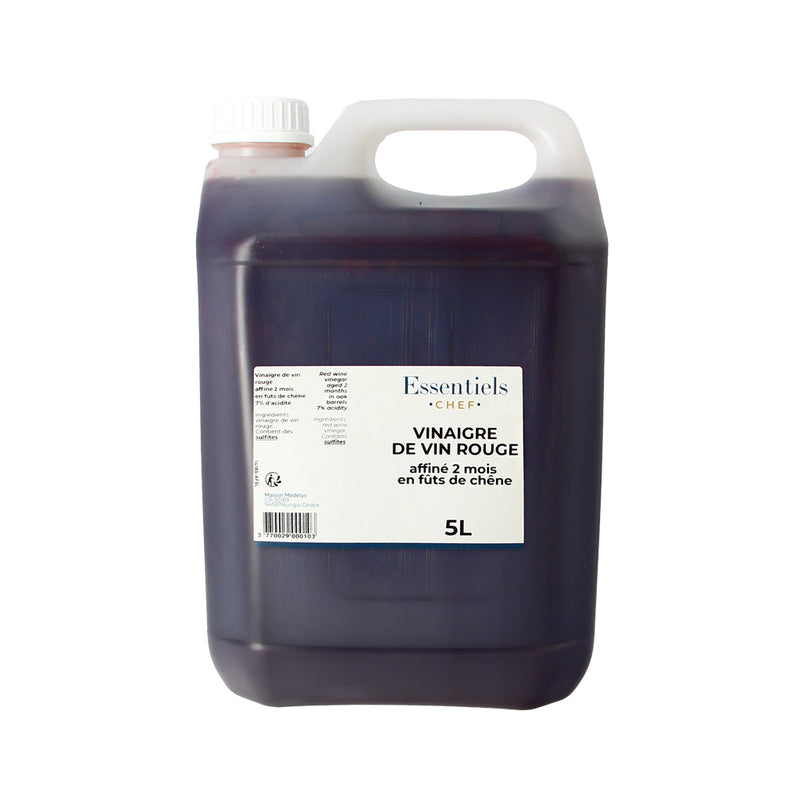 Vinaigre de vin rouge affiné 2 mois en fûts de chêne - 5l