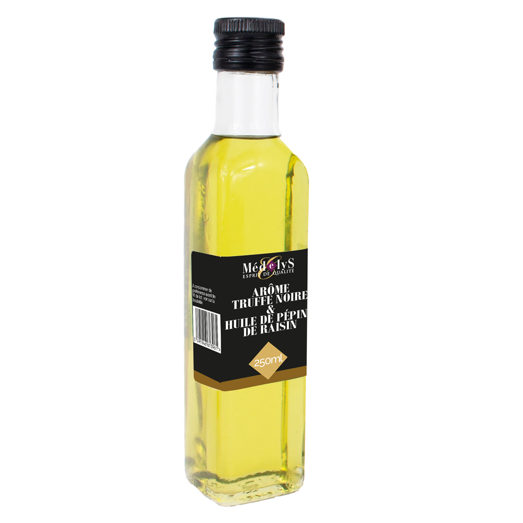 Huile de pépins de raisin à l'arôme de truffe noire - 25cl