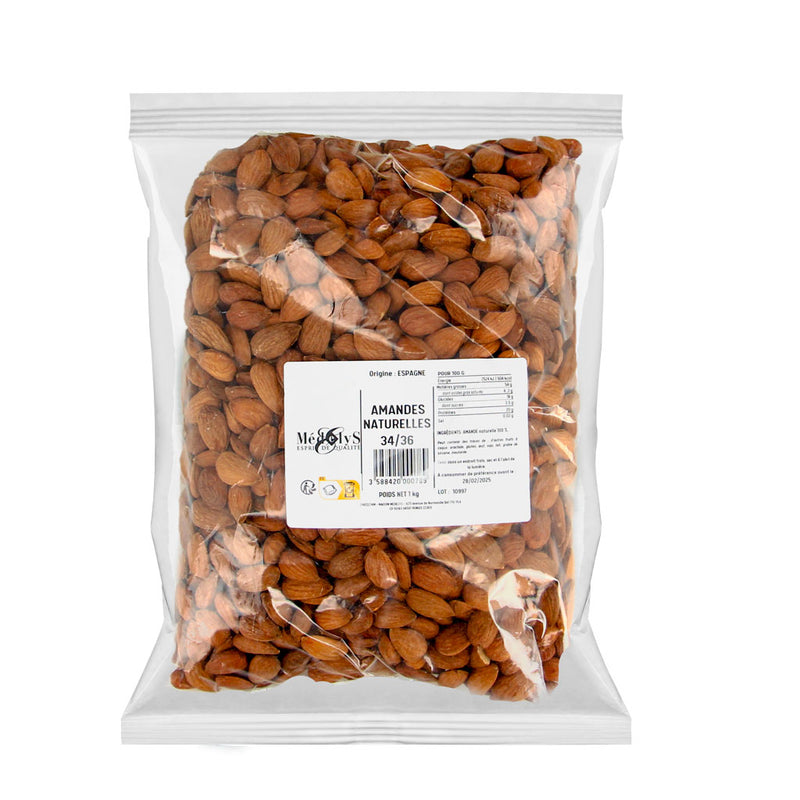 Almond Raw Shelled Caliber 34/36 - 1Kg