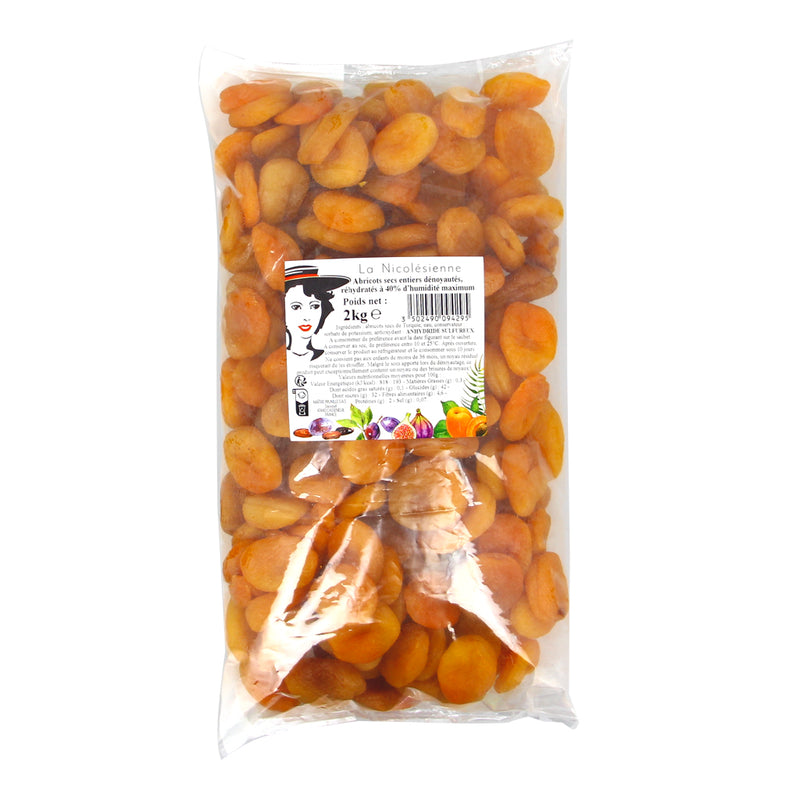 Abricots moelleux calibre n°1 dénoyautés - 2kg