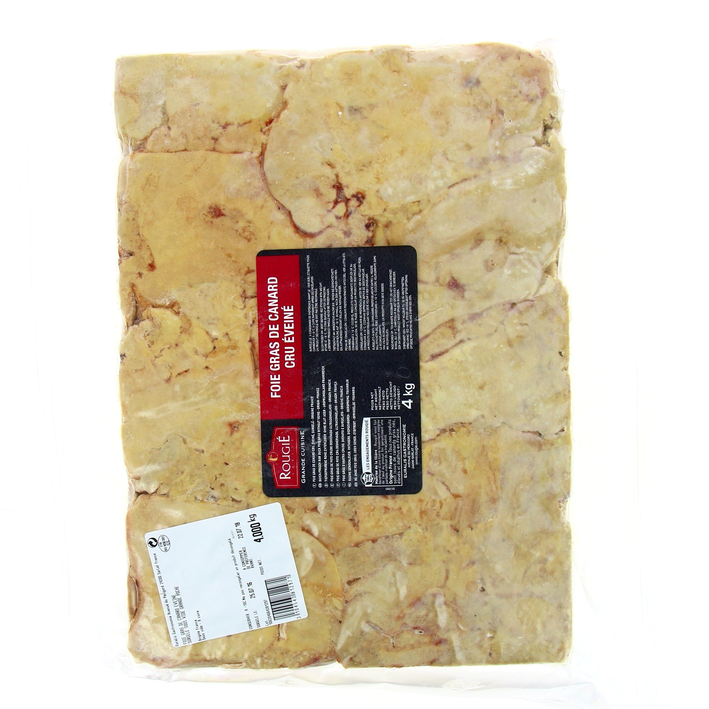 Foie gras de canard cru éveiné en plaque - 4kg