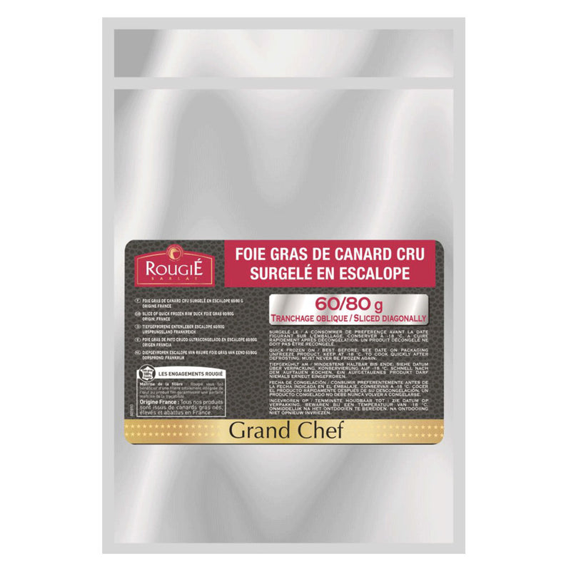 Escalope Raw Duck Foie Gras Grand Chief 60 / 80G Hand Trenches - About 1Kg