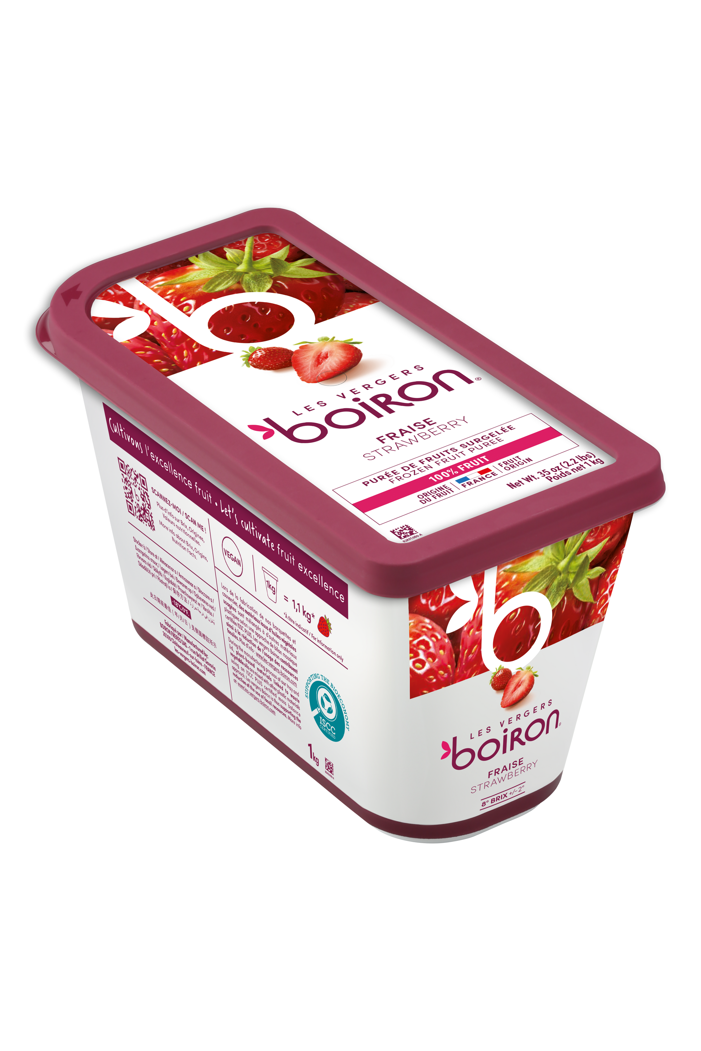 Purée de fraise 100% Les Vergers Boiron - 1kg