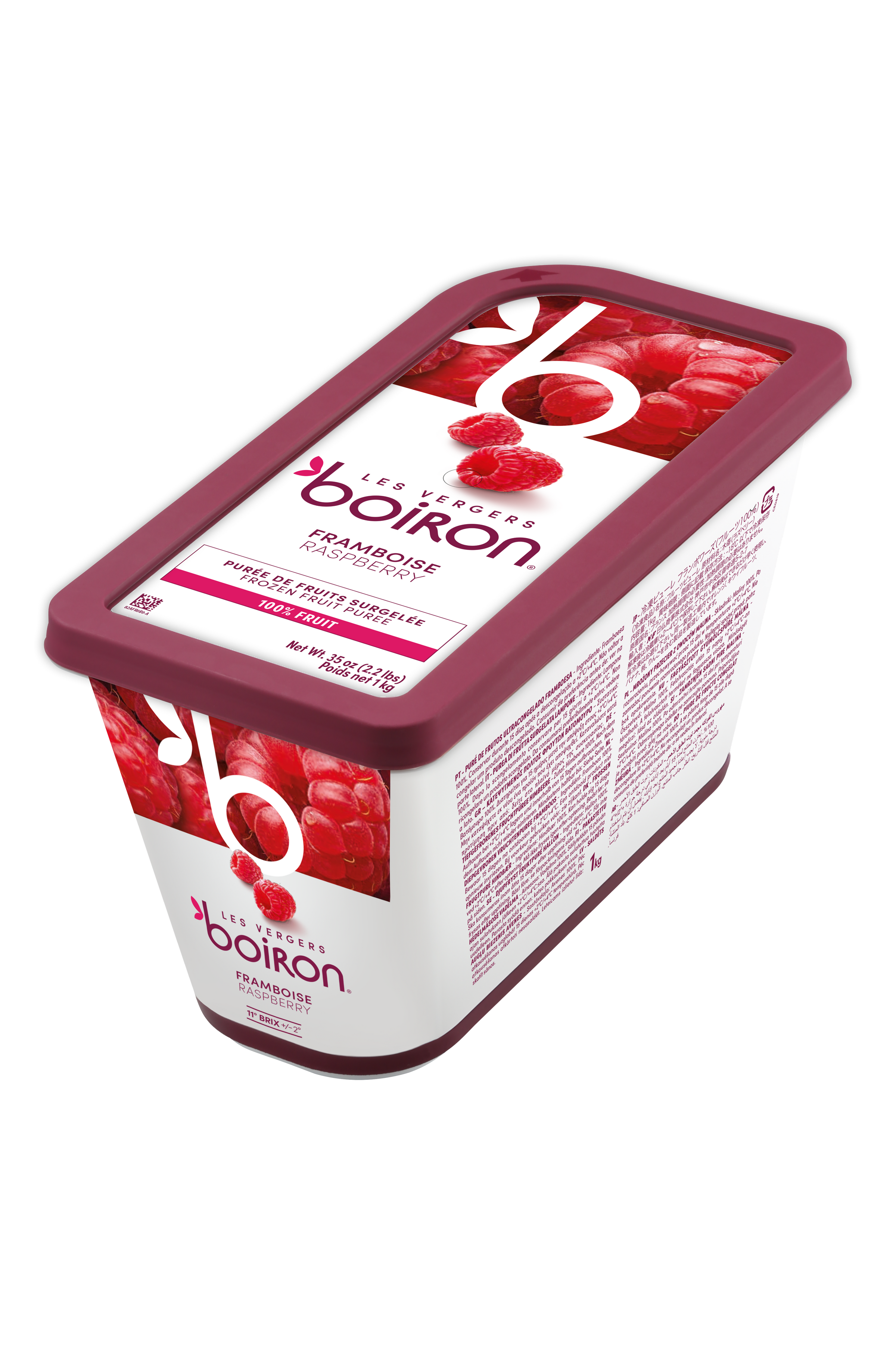 Purée surgelée Framboise 100% Les Vergers Boiron - 1kg