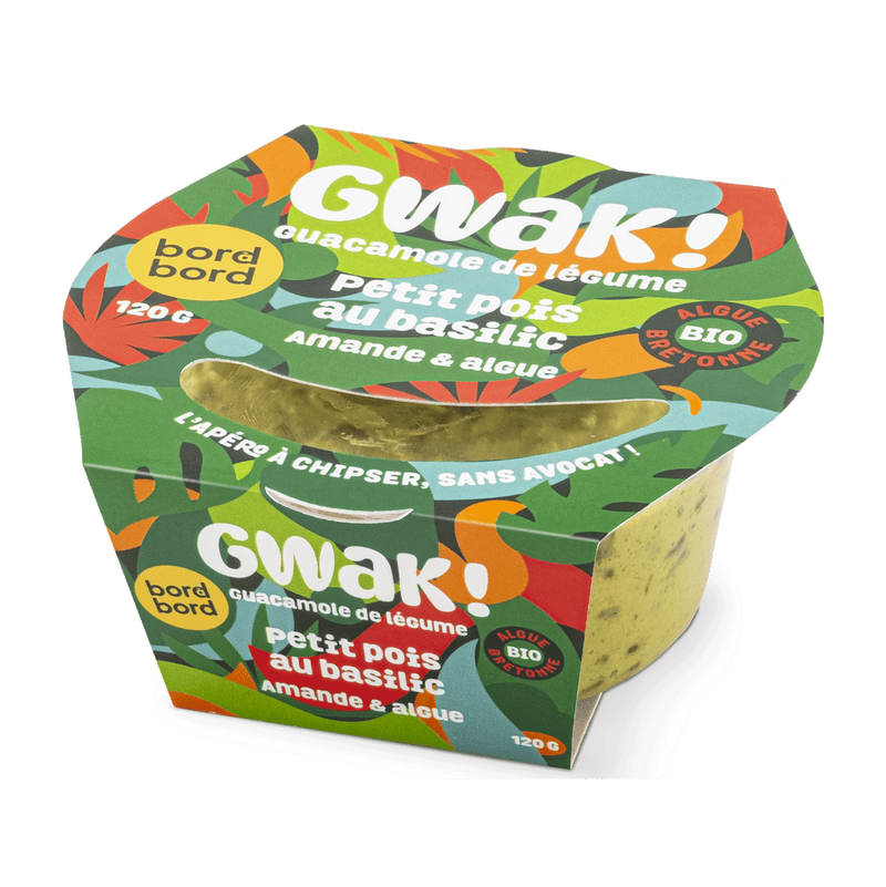 Gwak! petits pois au basilic, amande et algue