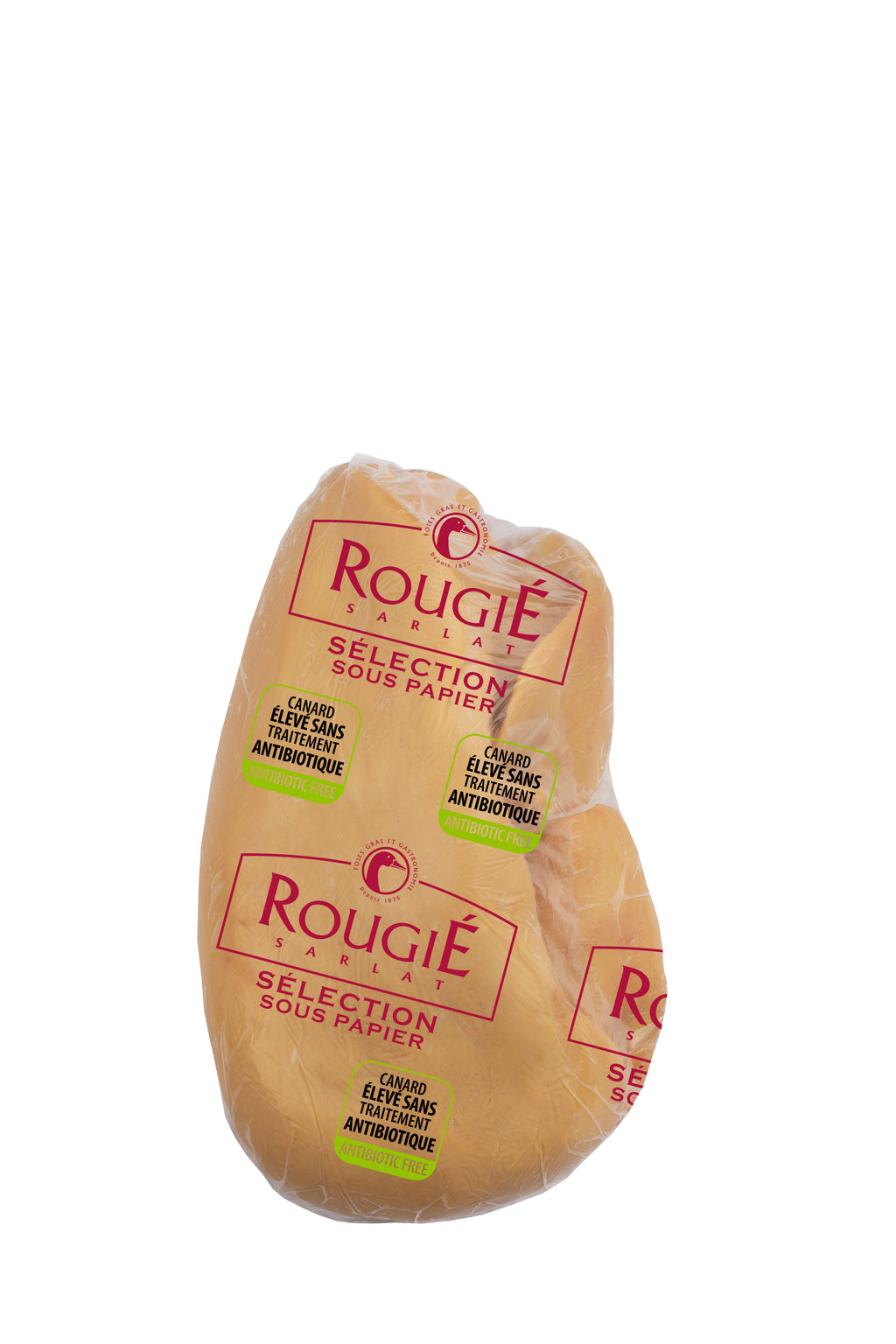 Foie gras de canard cru éveiné sélection extra gastronomie sous papier