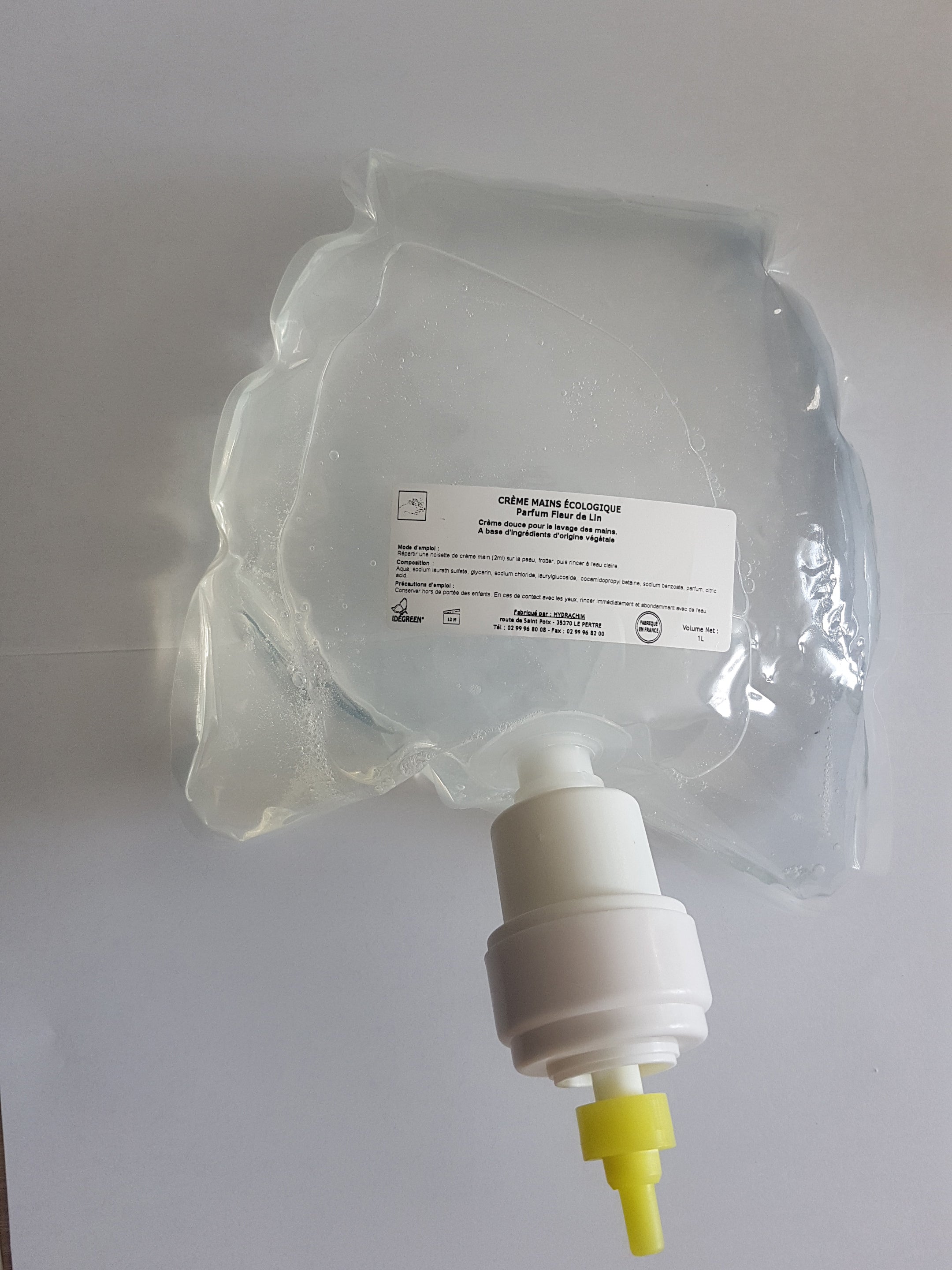 Crème mains - Cartouche 1 L - Ecolabel Idegreen ( 006432 ) (6 X 1 unité )
