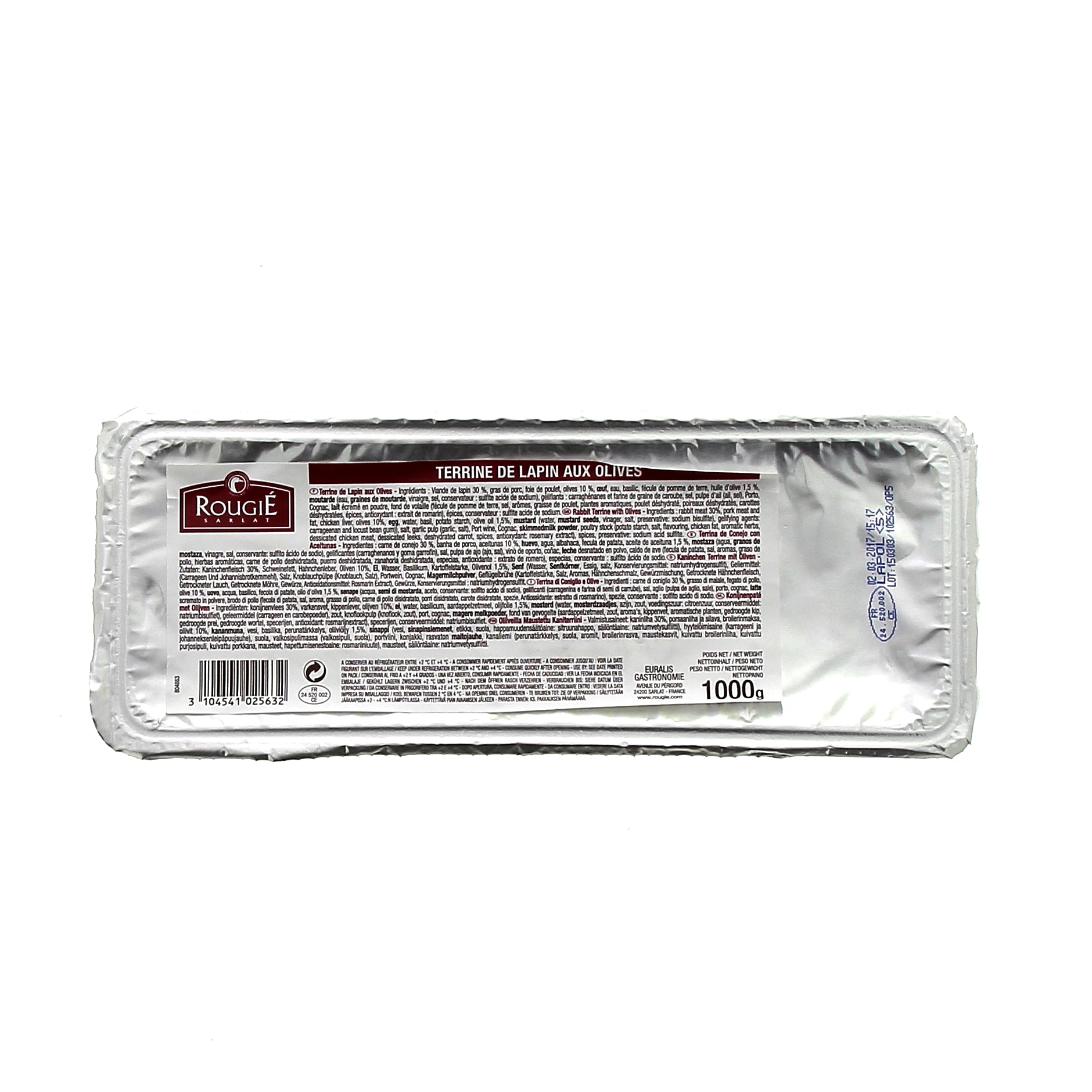 Rabbit Terrine With Olives - 1000G