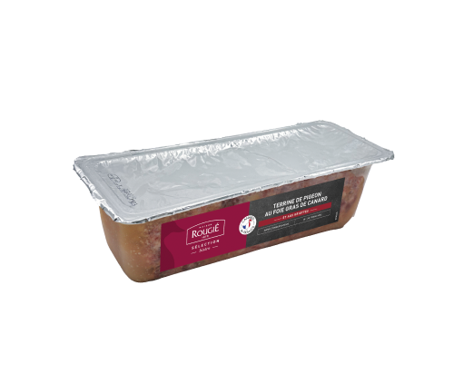 Terrine de pigeon au foie de canard et aux griottes - 1kg