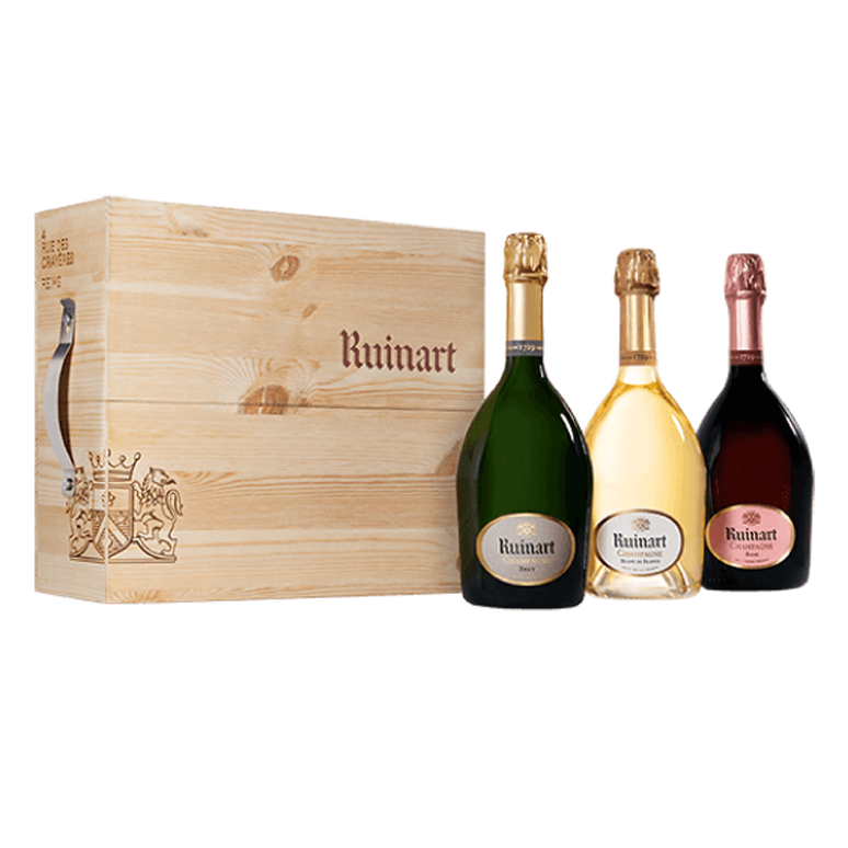Champagne coffret bois Ruinart mix 3 bouteilles - 75 cl