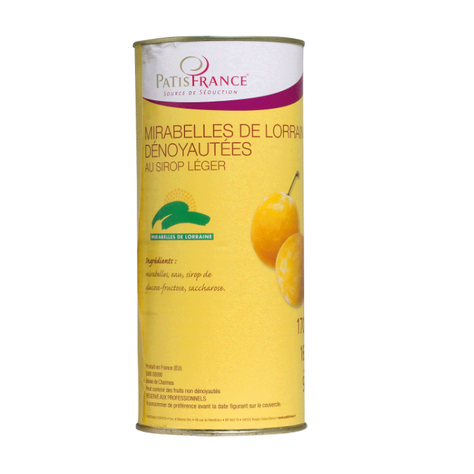Mirabelles dénoyautées au sirop léger en boite 2/1 - 1.62kg