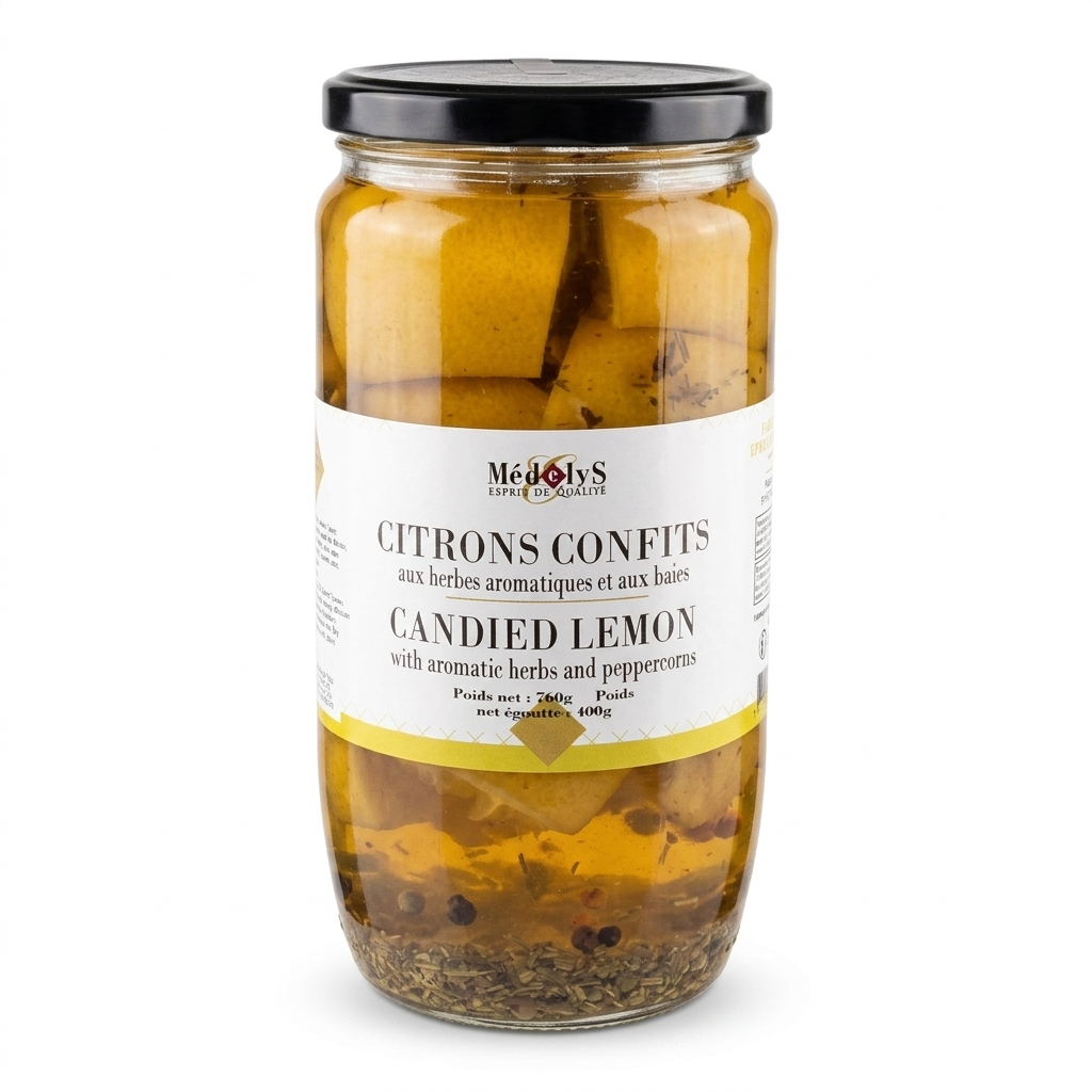 CITRONS CONFITS AUX HERBES AROMATIQUES ET BAIES (400 NE) 760G