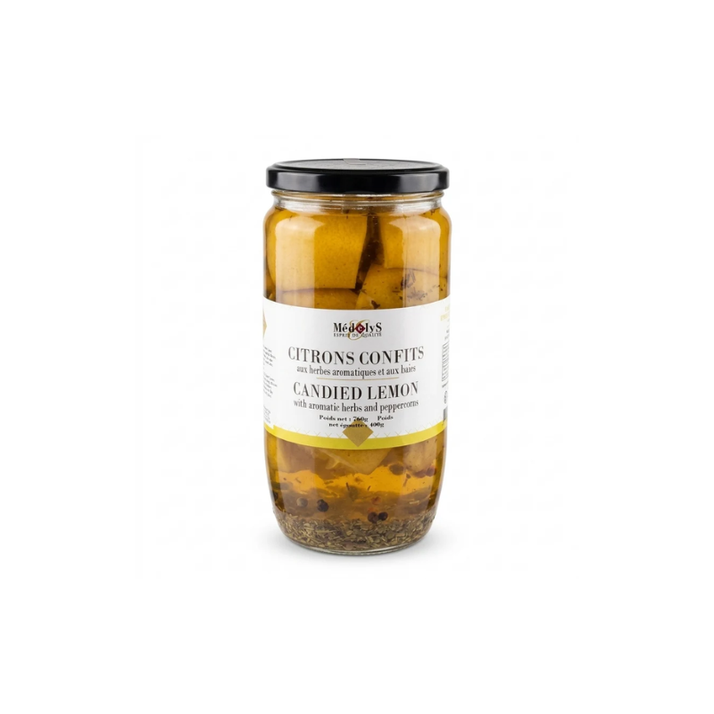Citrons confis aux herbes aromatiques et baies Médelys (400g net égoutté) - 760g