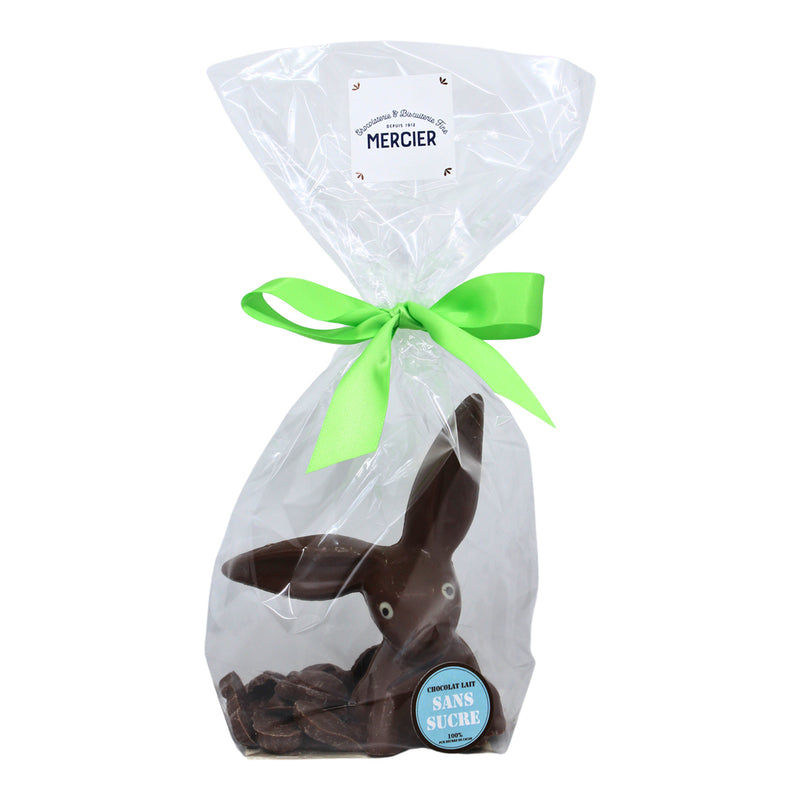 Lapin "Cacahuète" en chocolat au lait, garni, 13cm - 100g