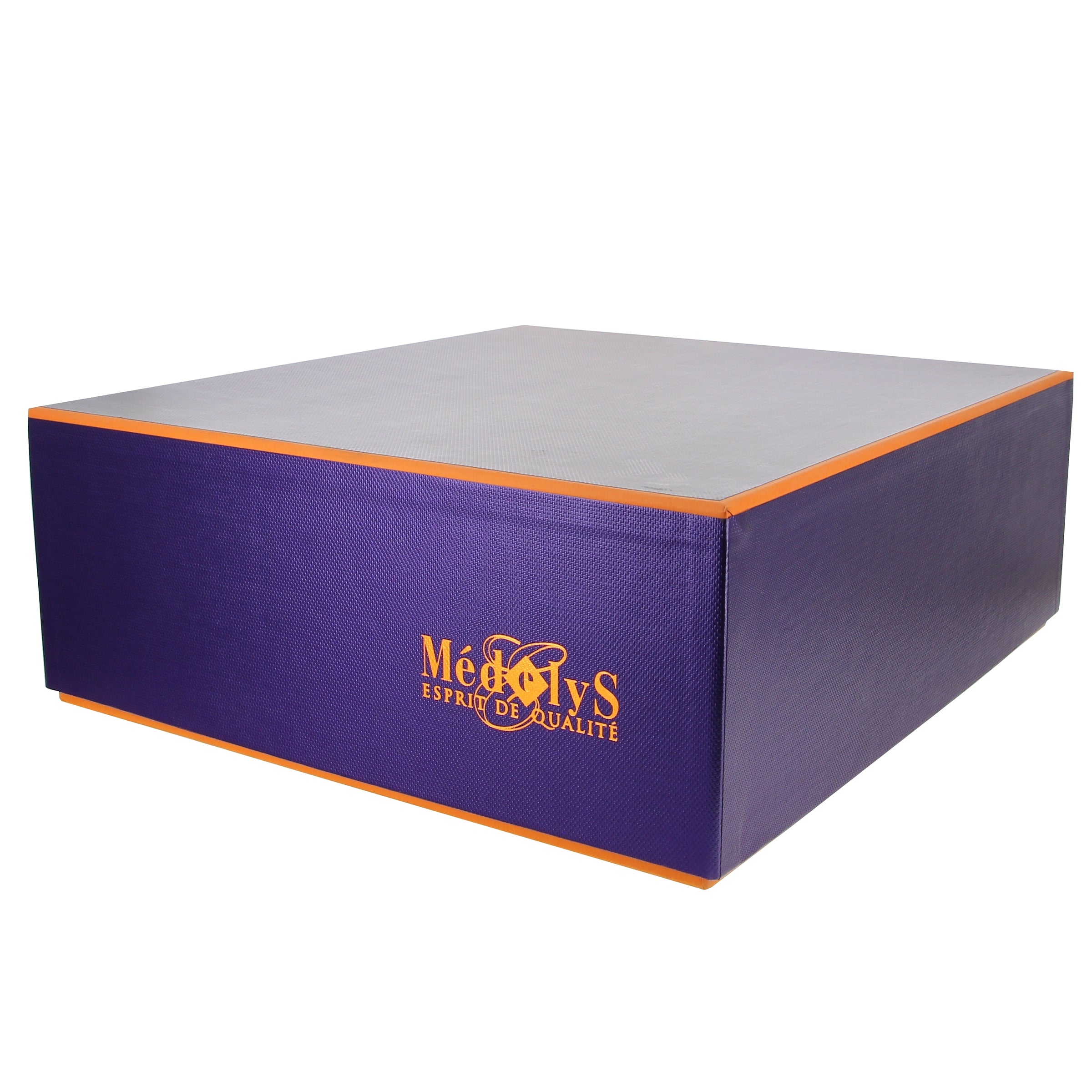 Malle rectangulaire violette et orange "collection 2015" 4 bouteilles