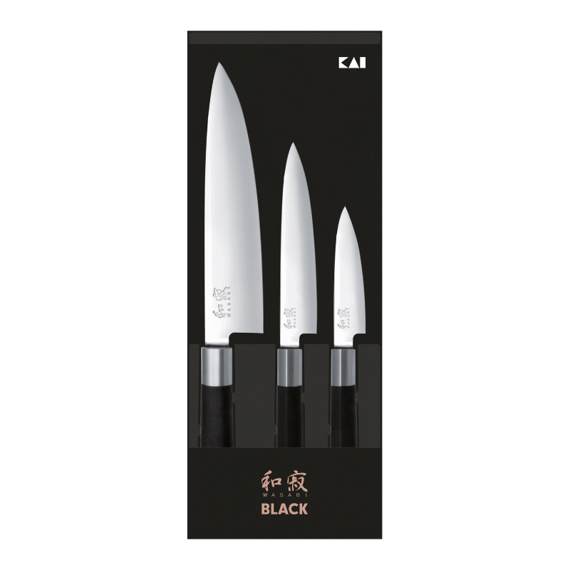 Set of 3 knives - paring, utility, chef's - Wasabi (042811) (1 X 1 unit)