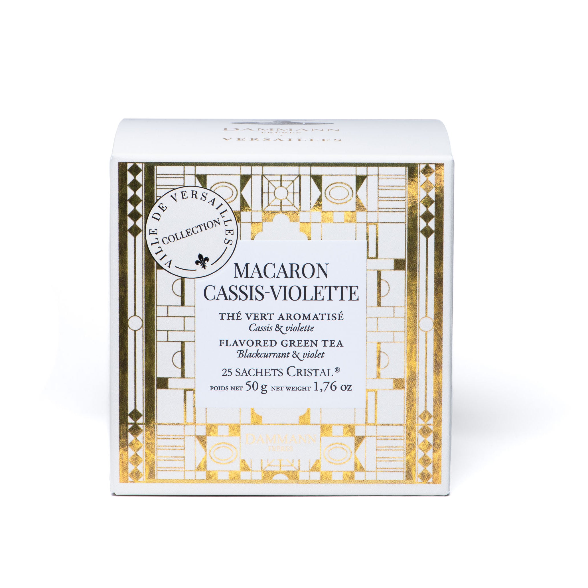 Coffret macaron cassis violette - 25 sachets cristal