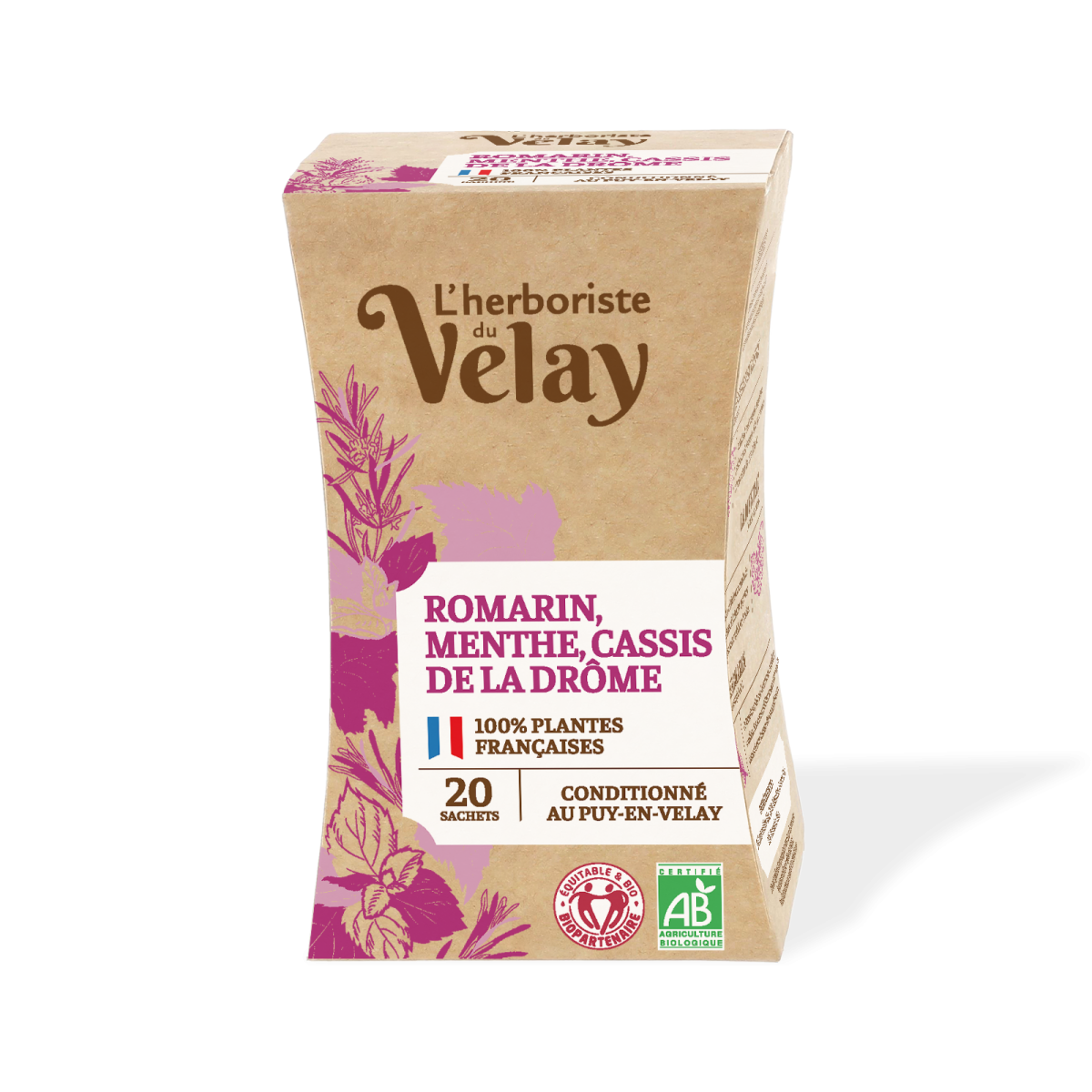 Infusion romarin menthe cassis de la Drome- 20 sachets