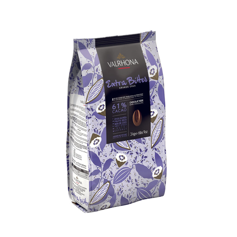 Dark Chocolate Couverture Extra Bitter 61% Beans - 3Kg