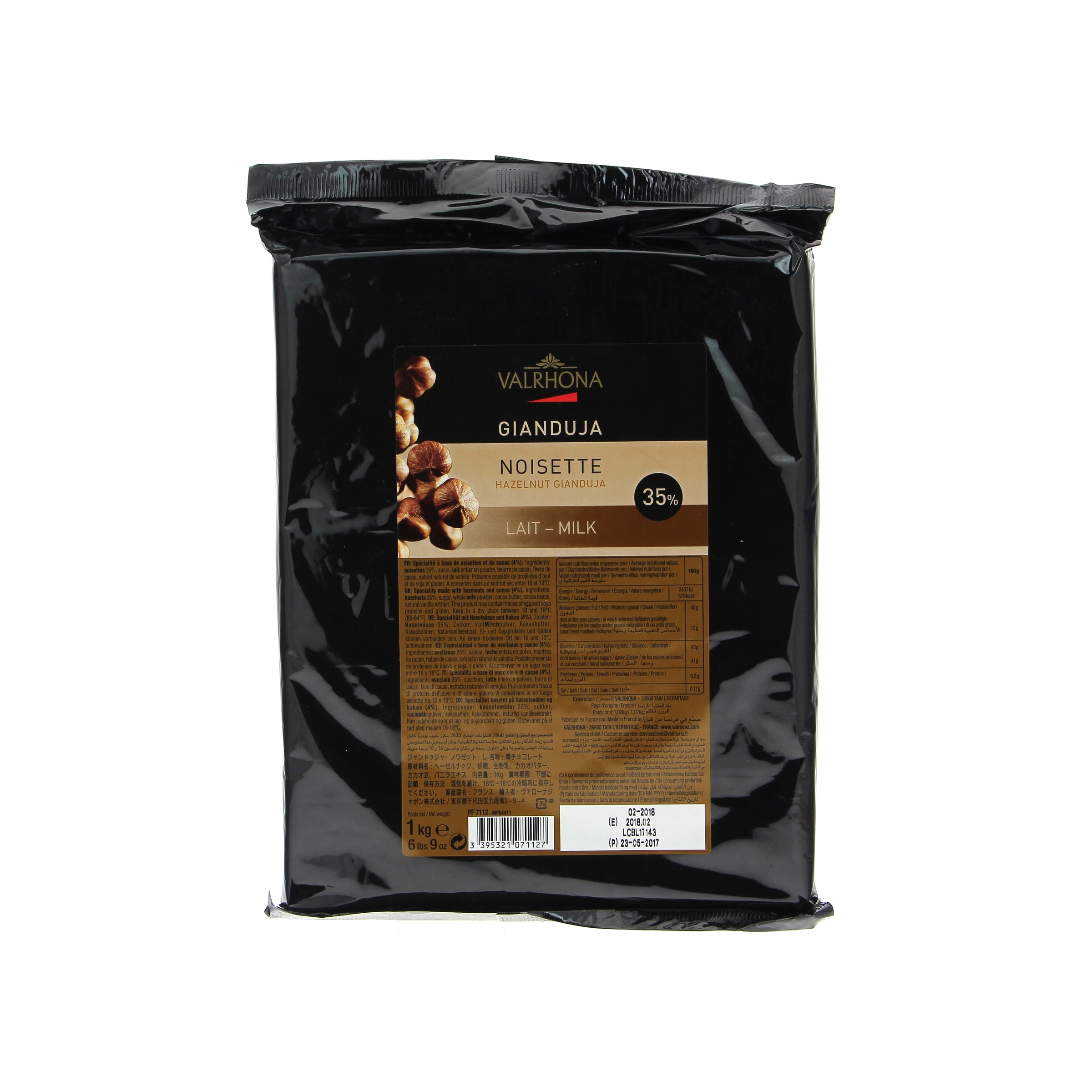 Chocolat au lait et noisettes Gianduja 35% - 1kg
