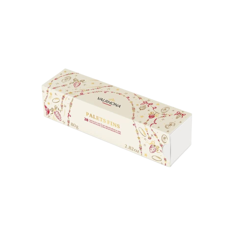 Coffret Etui de 28 Palets Fins Valrhona - 80g