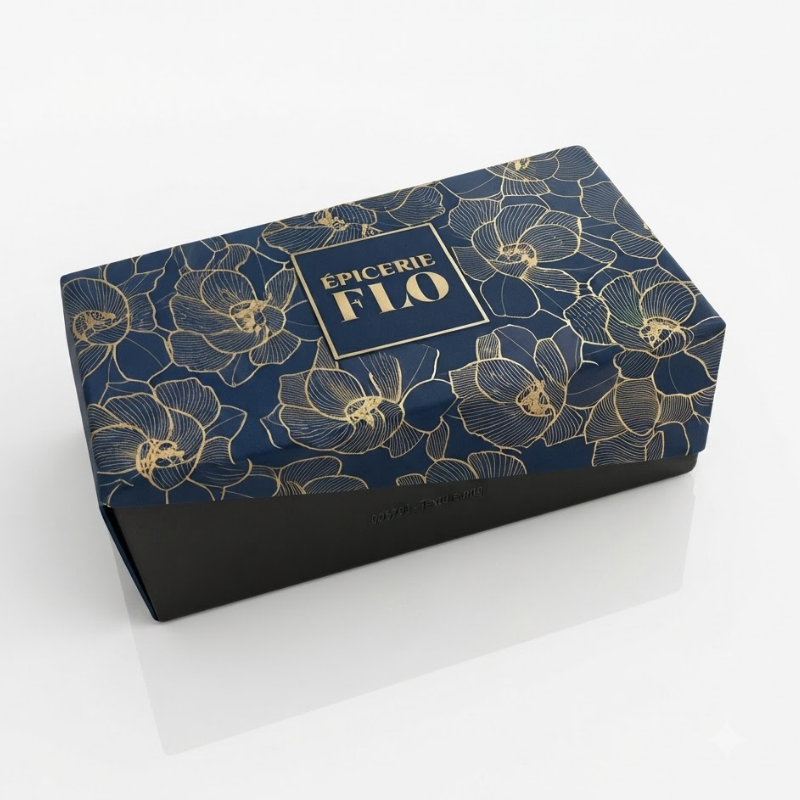 Ballotin de chocolats fins assortis, boîte bleue et or - 280g